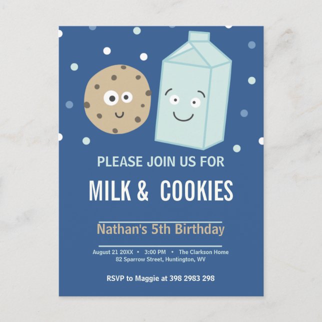 Cartão Postal De Convite Festa de aniversário moderna personalizada (Frente)