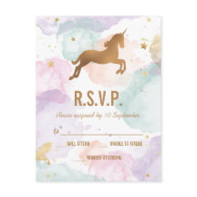 Festa de aniversário Pastel Unicorn RSVP
