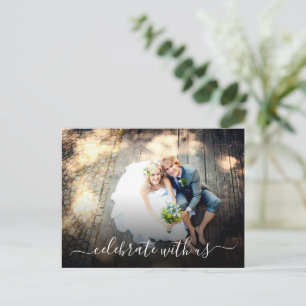 Cartão Postal De Convite Festa de Casamento Íntimo Celebre Conosco
