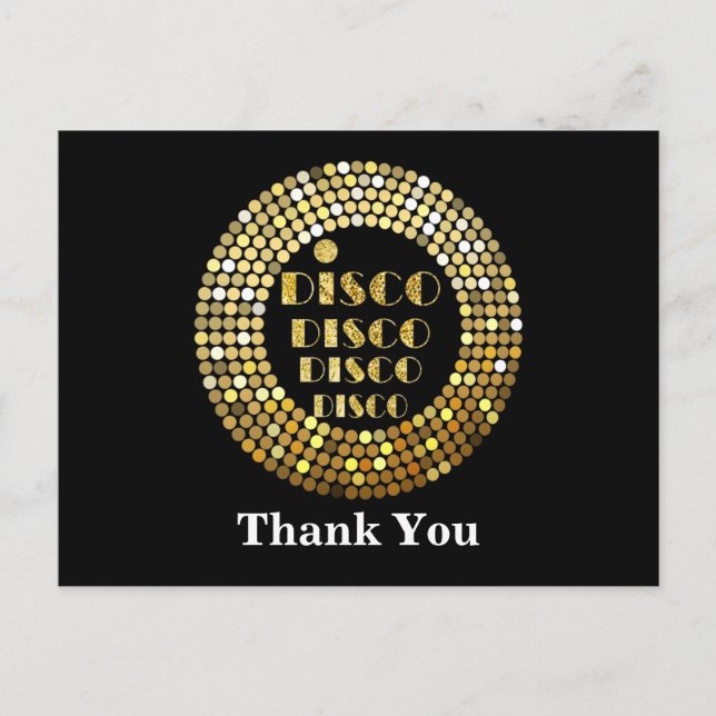 Cartão Postal De Convite festa de dança de discoteca invita de disco de our (Frente)