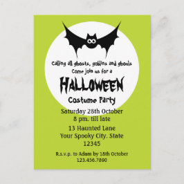 Cartão Postal De Convite Festa de Fantasias de Halloween
