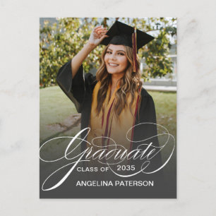 Cartão Postal De Convite Festa de formatura Clássica Moderna de Caligrafia
