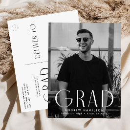 Cartão Postal De Convite Festa de Formatura com Simplicidade Moderna Foto