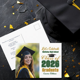 Cartão Postal De Convite Festa de Formatura da Turma de 2026 da Classe Ouro