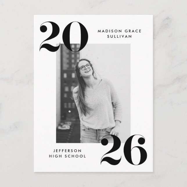 Cartão Postal De Convite Festa de formatura de Fotografias Negrito 2022 (Frente)