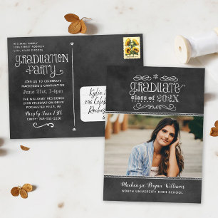 Cartão Postal De Convite Festa de Formatura Foto da Turma de 2026 no Quadro