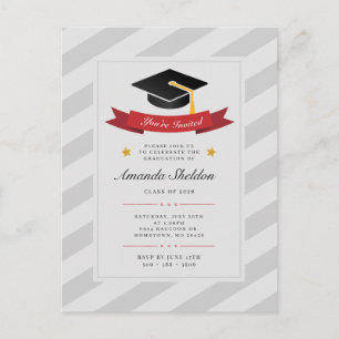 Cartão Postal De Convite Festa de Formatura Moderna Graduado 2025
