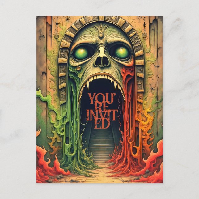 Cartão Postal De Convite Festa de Halloween (Frente)