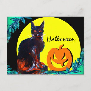 CARTÃO POSTAL DE CONVITE FESTA DE HALLOWEEN DO GATO PRETO 2
