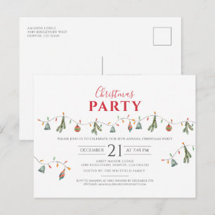 Cartão Postal De Convite Festa de Natal das Férias de uma Empresa Moderna