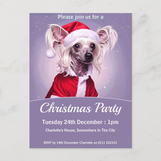 Cartão Postal De Convite Festa de Natal do Crista Chines (Frente)