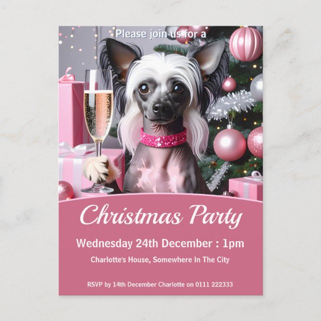 Cartão Postal De Convite Festa de Natal do Crista Chinesa (Frente)