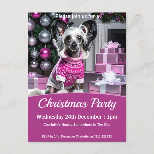 Cartão Postal De Convite Festa de Natal do Crista Chinesa (Frente)