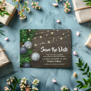Cartão Postal De Convite Festa de Natal Rústica - Salve a Data