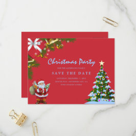 Cartão Postal De Convite Festa de Natal - Salve a Data