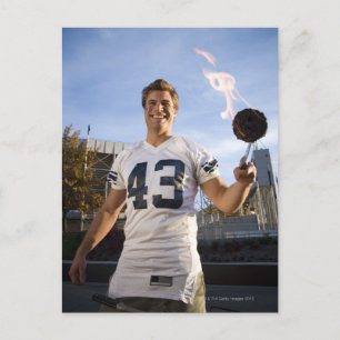 Cartão Postal De Convite festa de personagem antes de um jogo de futebol