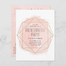 Festa de solteira Rosa Glitter de Aquarela