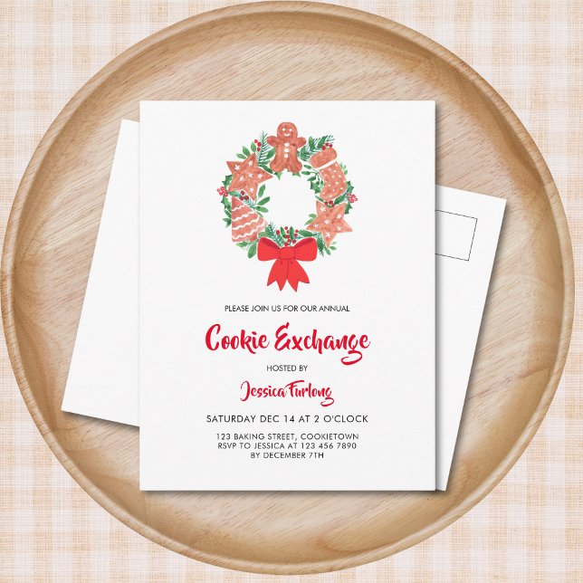 Cartão Postal De Convite Festa de Trocas de Biscoitos de Natal (Criador carregado)