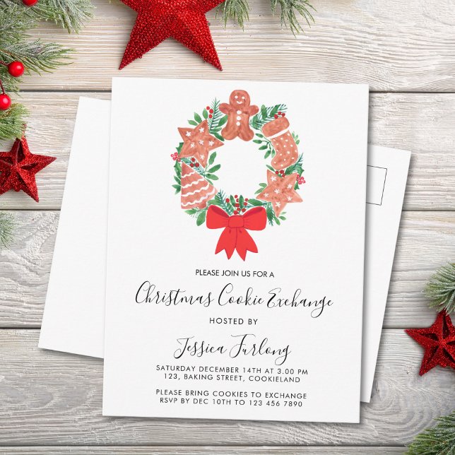 Cartão Postal De Convite Festa de Trocas de Biscoitos de Natal  (Criador carregado)