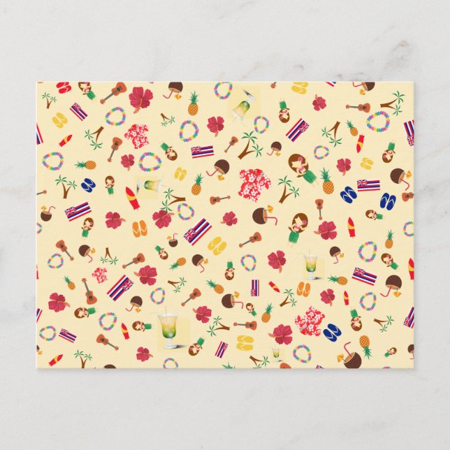 Cartão Postal De Convite Festa Hula no Havaí (Frente)