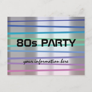 Cartão Postal De Convite Festa ou reunião de temas dos anos 80 ou 90