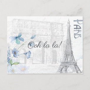 Cartão Postal De Convite Festa temática adulta de Paris para qualquer ocasi
