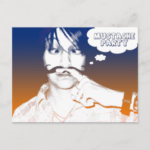 Cartão Postal De Convite festa temática do bigode : chaminés