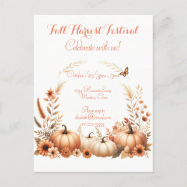 Cartão Postal De Convite Festival da Colheita de Outono