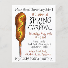 Cartão Postal De Convite Festival de Carnaval da Feira primavera