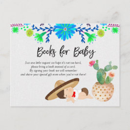 Cartão Postal De Convite Fiesta Baby Muchacho Chá de fraldas Livros para Be