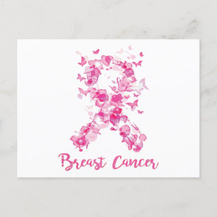 Cartão Postal De Convite Fita de Borboleta de Sensibilização do Cancer da M