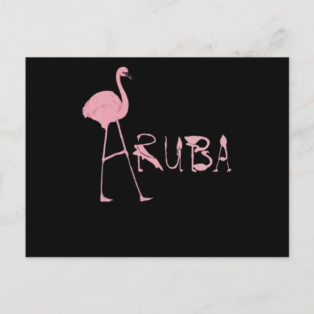 Cartão Postal De Convite Flamingo | Amantes Flaming Aruba (Frente)