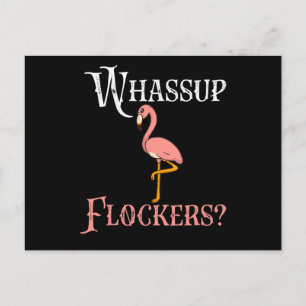 Cartão Postal De Convite Flamingo   Bloqueadores Flamingo Whassup