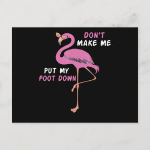 Cartão Postal De Convite Flamingo Flamingo Com Óculos Não Me Faça Colocar