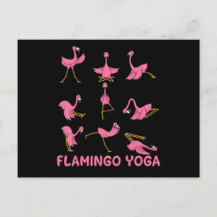 Cartão Postal De Convite Flamingo   Meditação Flamingo Yoga Pose