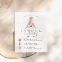 Floral Bohemian Teepee Young Wild & Three Birthday