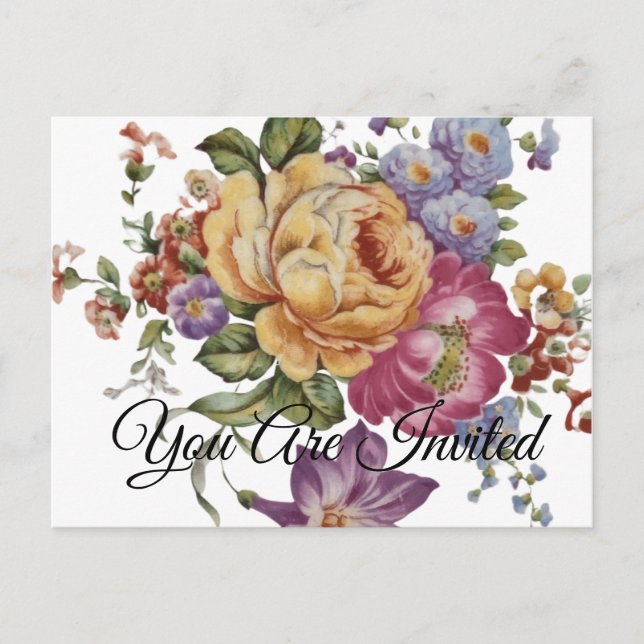 Cartão Postal De Convite Floral Fancy   (Frente)