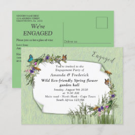 Cartão Postal De Convite Flores de primavera ecológicas selvagens
