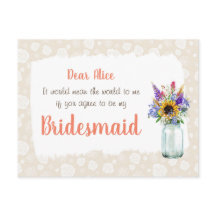 Flores Selvagens Você Será Minha Carta De Bridesma