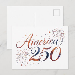 Cartão Postal De Convite Fogueira do 250º Aniversário da América - Elegante