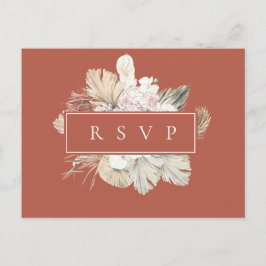 Cartão Postal De Convite Folhas de Palmeira Quadro de Ferrugem Casamento RS