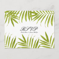 Folhas Tropicais Verão Casamento Elegante RSVP
