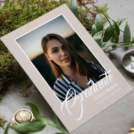 Cartão Postal De Convite Formando Invitation Modern Editable Photo Silver