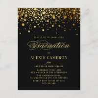 Formatação Negra Elegante Faux Gold Foil Confetti