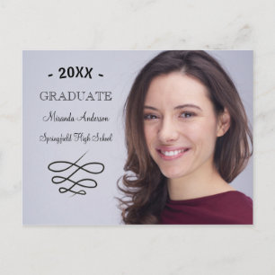 Cartão Postal De Convite Foto com Linha Enrolada - Cartão de Formatura