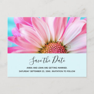 Cartão Postal De Convite Foto de Belo Casamento de Flor Rosa Salva a Data
