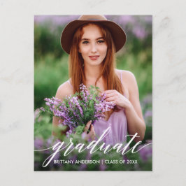 Cartão Postal De Convite Foto de Festa de formatura de Script de Caligrafia