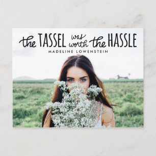 Cartão Postal De Convite Foto do Formando de Tipografia Simples e Casual