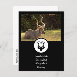 Cartão Postal De Convite Foto do Monograma Silhouette Antelope Escuro