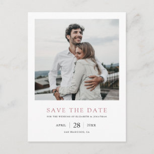 Cartão Postal De Convite Foto Dourada do rosa para salvar o casamento de da